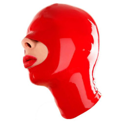LateXcite Cagoule en latex Openose Rouge